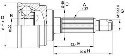 OPEN PARTS cvj534910 -  Шарнирный комплект, приводной вал